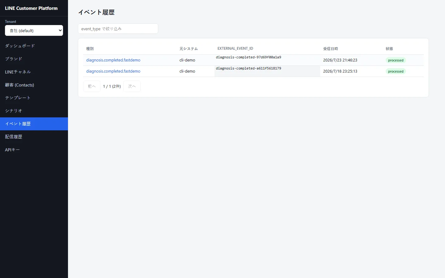 LINE顧客配信プラットフォームの実画面 4
